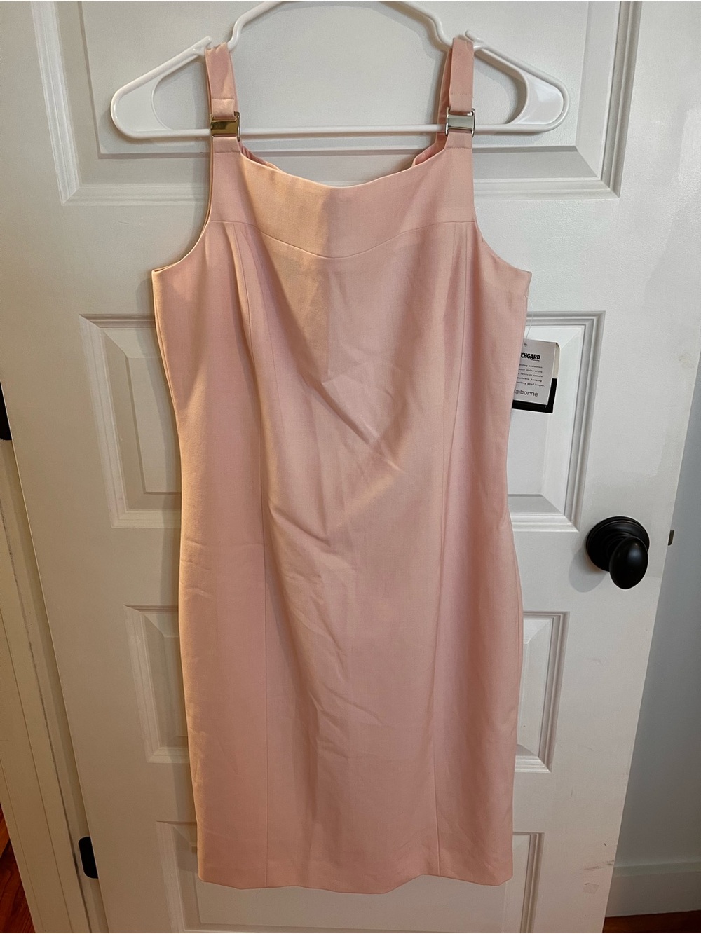 Liz Claiborne Blush Pink Midi Shift Dress with Adjustable Straps